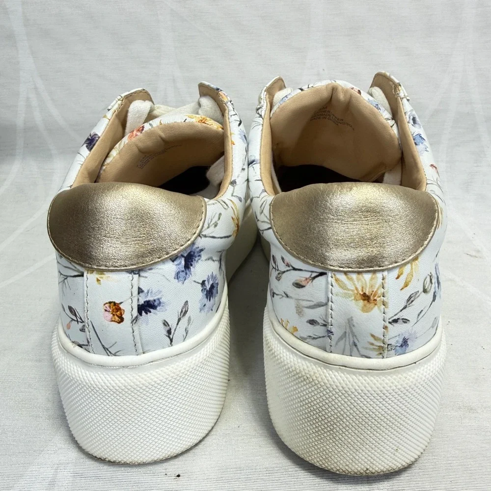 Alex Marie Wrenna Floral Pearl Stud Embellished Leather Platform Sneakers sz 7.5 - Picture 6 of 10